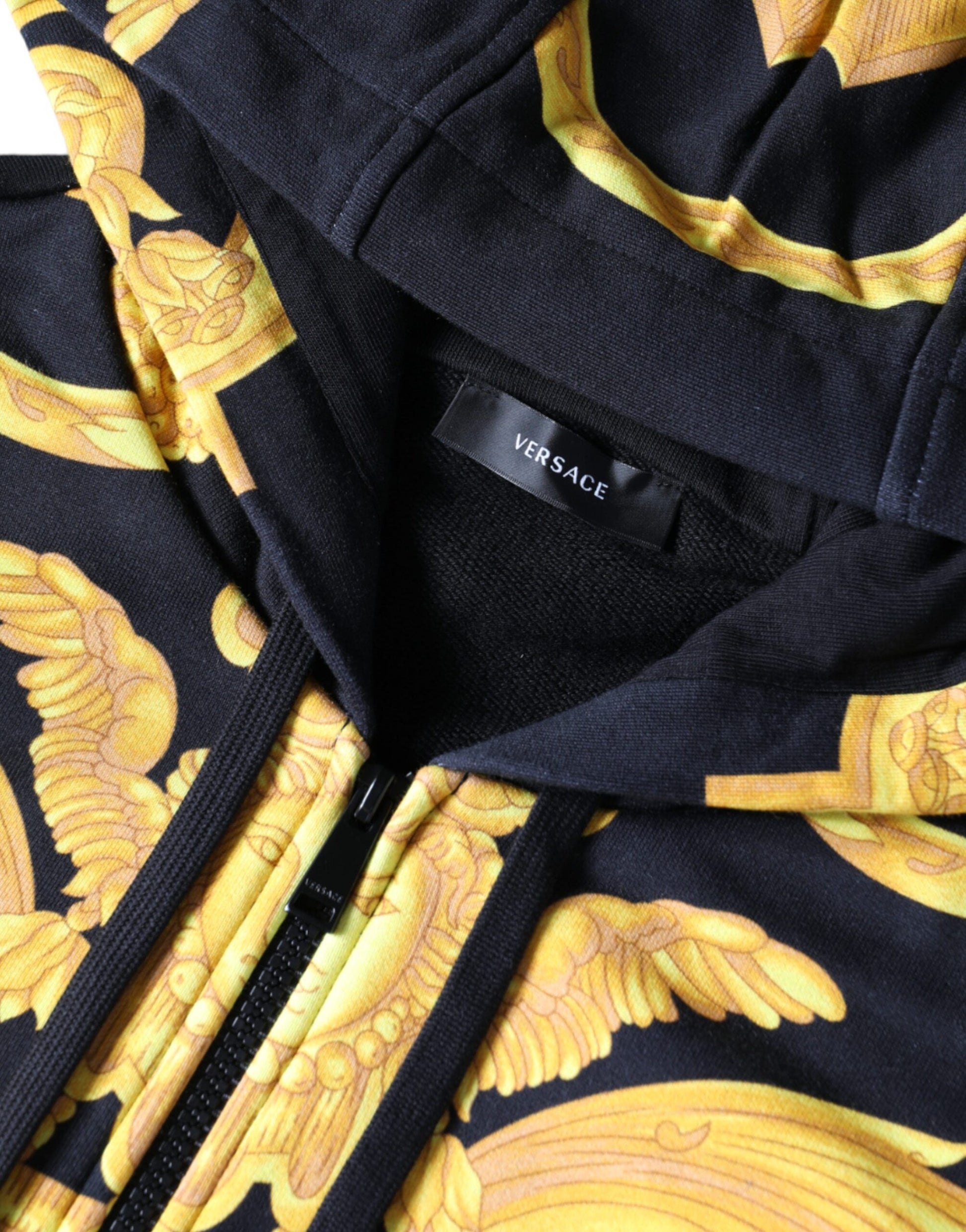 Versace Black Medusa Print Cotton Full Zip HoodieSweatshirt Sweater - Ginchy