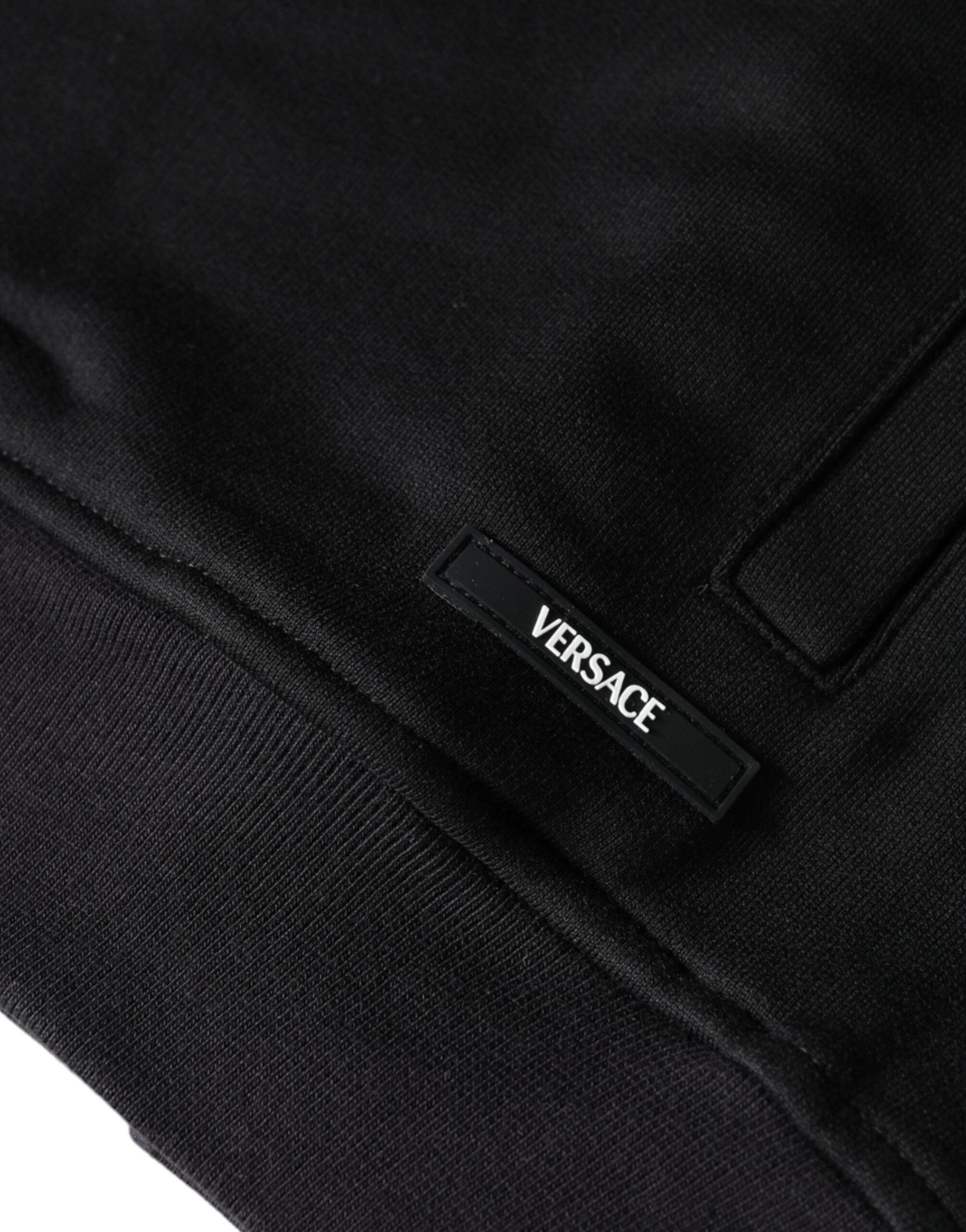 Versace Black Medusa Print Cotton Full Zip HoodieSweatshirt Sweater - Ginchy