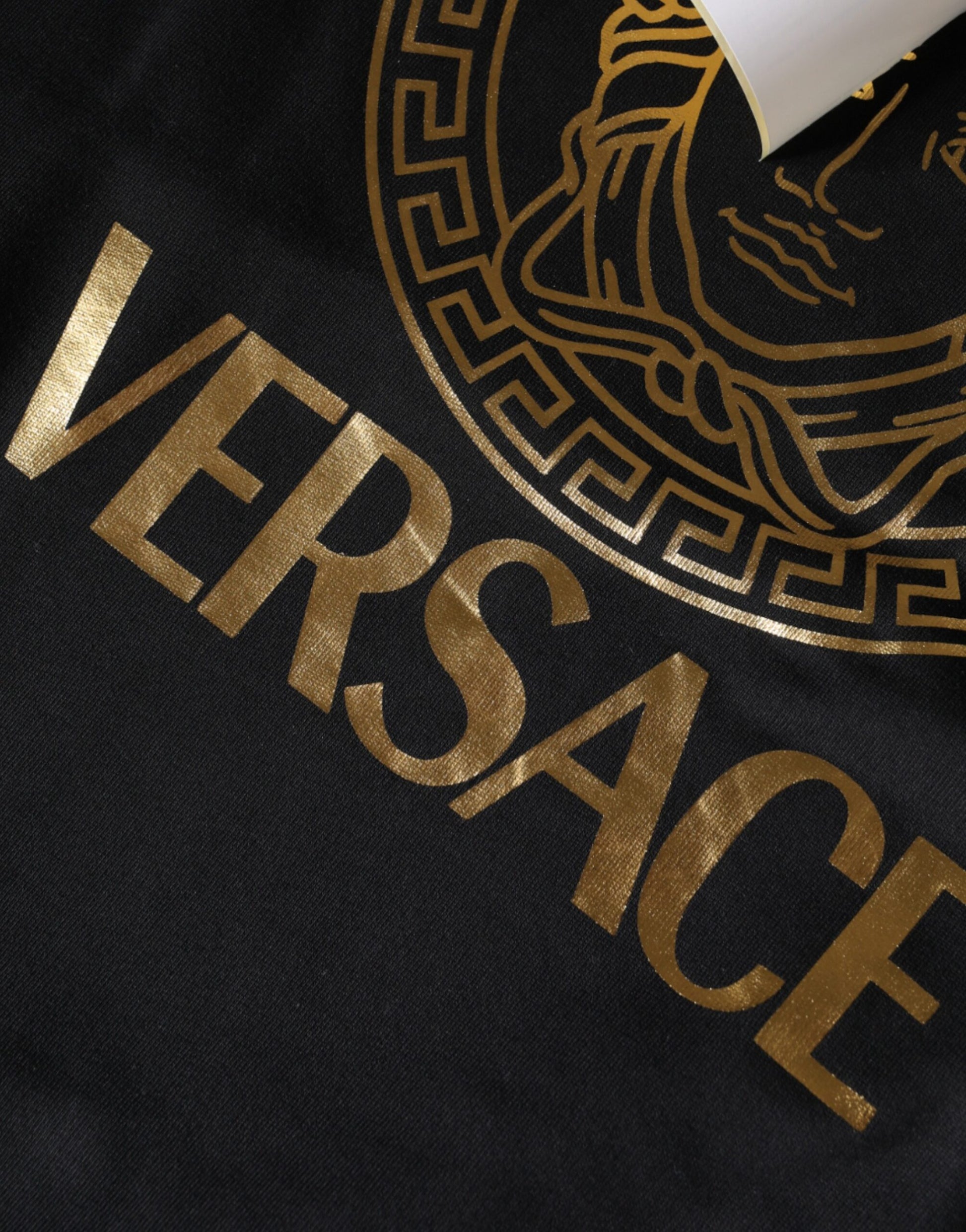 Versace Black Medusa Print Cotton HoodiePullover Sweatshirt Sweater - Ginchy