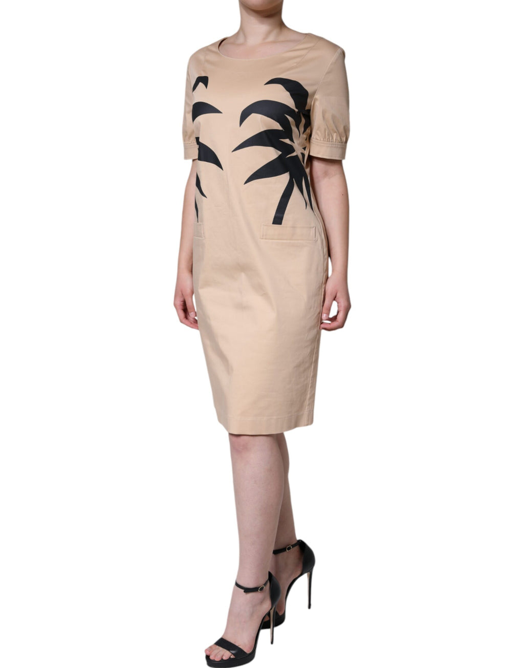 Moschino Beige Cotton Short Sleeve Knee Length Dress - Ginchy