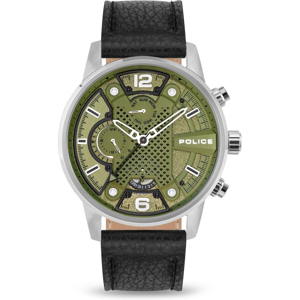 Police Black Leather Watch - Ginchy