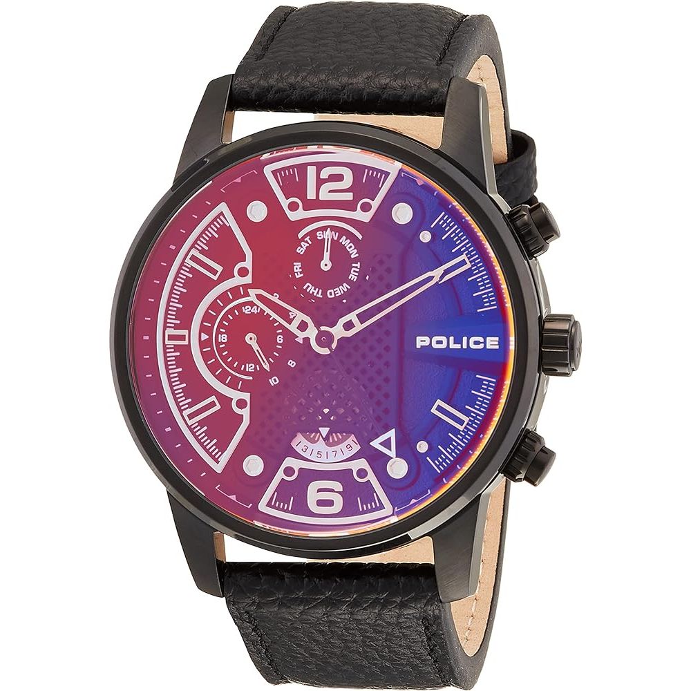 Police Black Leather Watch - Ginchy