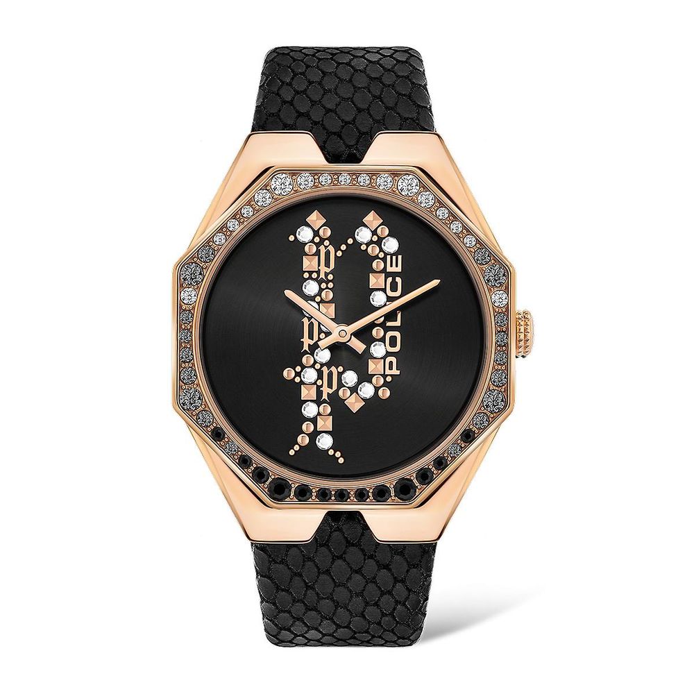 Police Black Leather Watch - Ginchy
