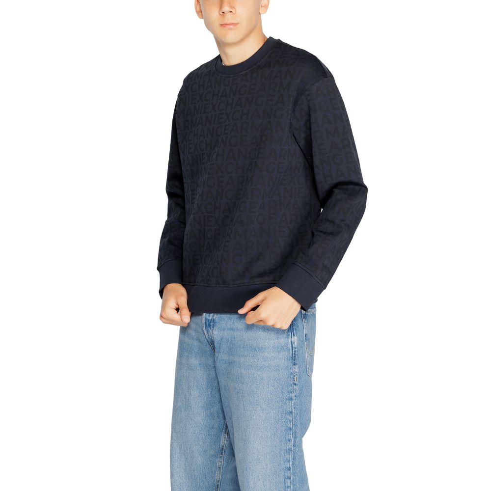 Armani Exchange Blue Cotton Sweatshirt - Ginchy