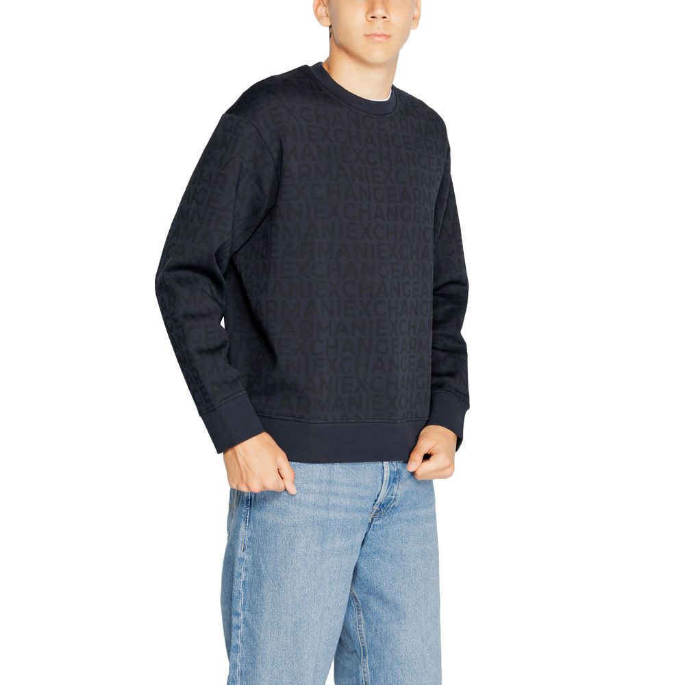 Armani Exchange Blue Cotton Sweatshirt - Ginchy