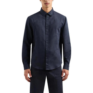 Armani Exchange Blue Cotton Shirt - Ginchy