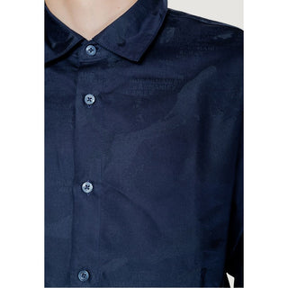 Armani Exchange Blue Cotton Shirt - Ginchy