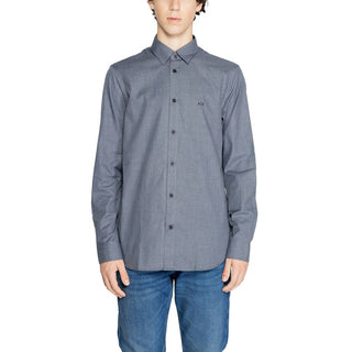 Armani Exchange Blue Cotton Shirt - Ginchy