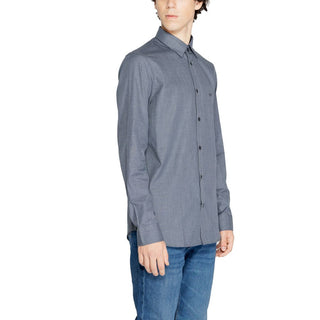 Armani Exchange Blue Cotton Shirt - Ginchy