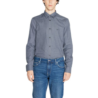 Armani Exchange Blue Cotton Shirt - Ginchy