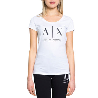 Armani Exchange White Cotton T-Shirt - Ginchy