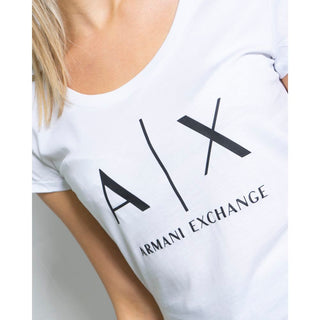 Armani Exchange White Cotton T-Shirt - Ginchy
