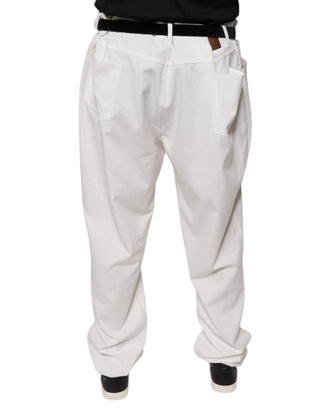 Brunello Cucinelli White Cotton Men Dress Tapered Pants - Ginchy