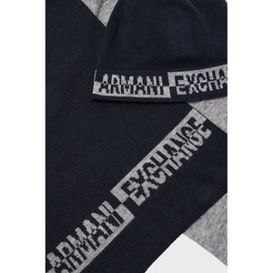 Armani Exchange Blue Wool Scarf - Ginchy