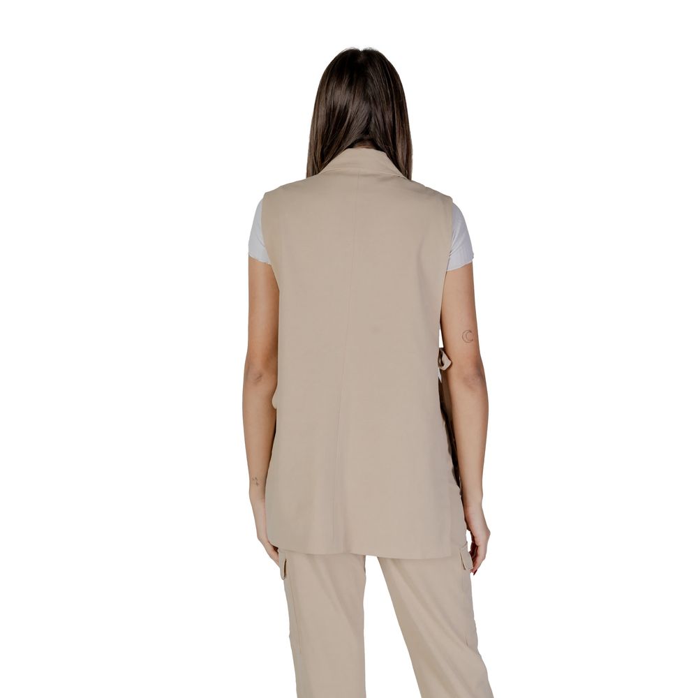 B.Young Beige Polyester Waistcoat - Ginchy