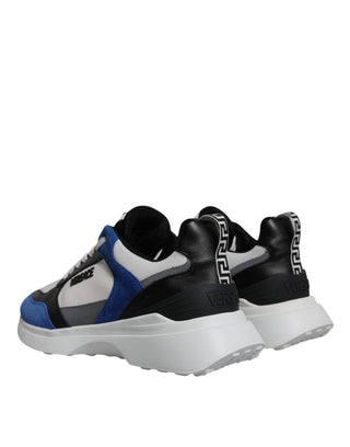 Versace Multicolor Canvas Quad Fabric Medusa Low Top Sneakers Shoes - Ginchy