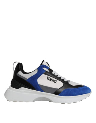 Versace Multicolor Canvas Quad Fabric Medusa Low Top Sneakers Shoes - Ginchy