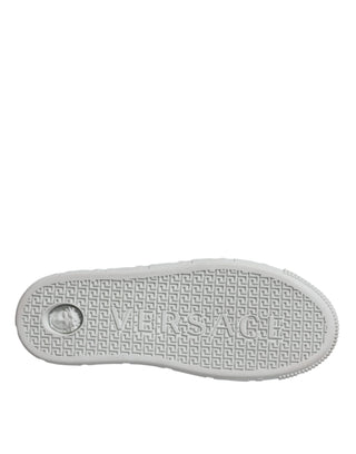 Versace White Pink Greca Print Platform Low Top Sneakers Shoes - Ginchy