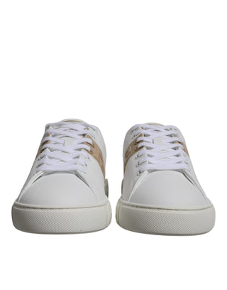 Versace White Brown Greca Print TPU Low Top Men Sneakers Shoes - Ginchy