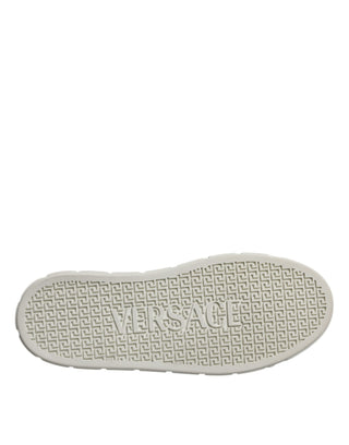 Versace White Brown Greca Print TPU Low Top Men Sneakers Shoes - Ginchy