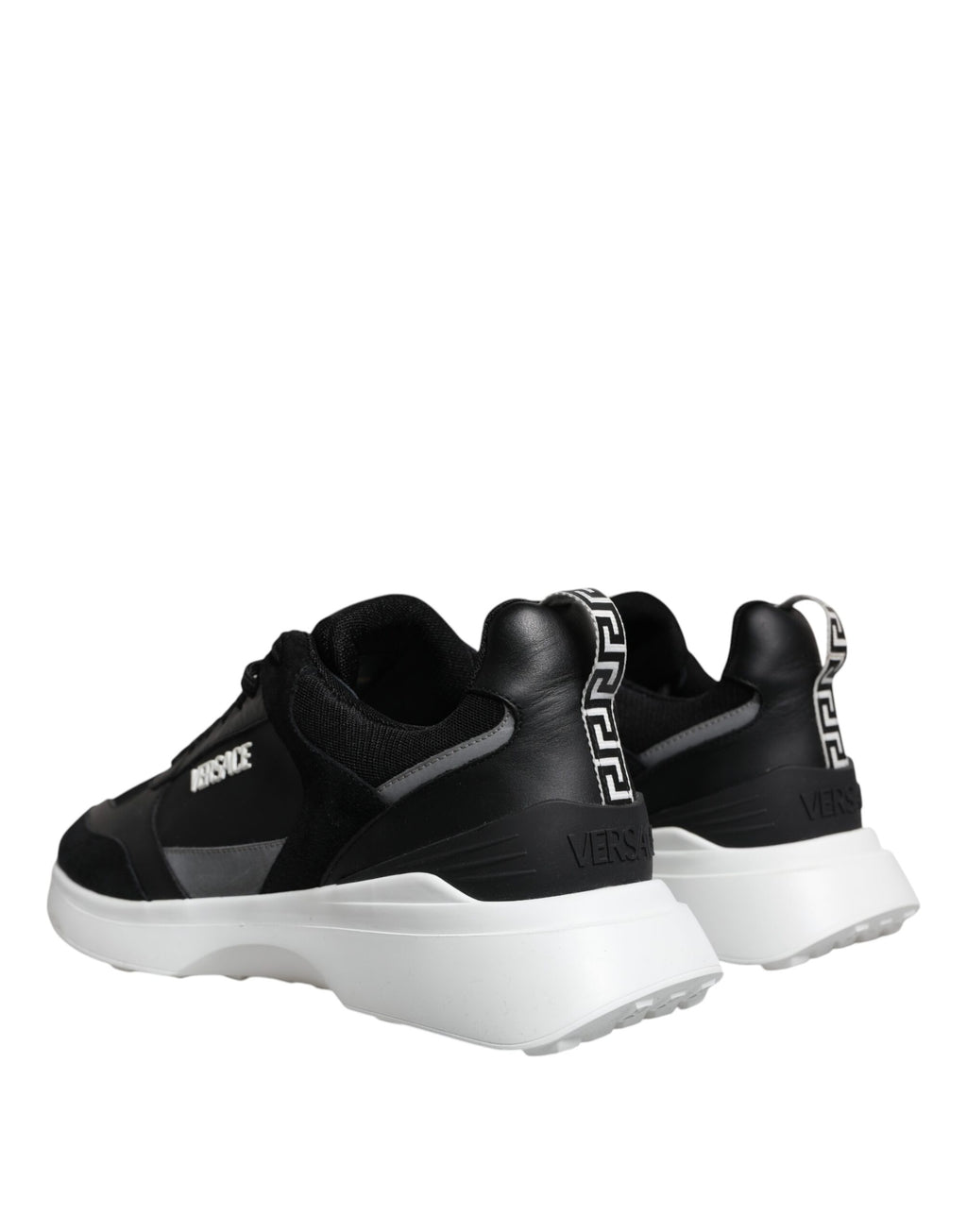Versace Black Canvas Quad Fabric Medusa Low Top Sneaker Shoes - Ginchy