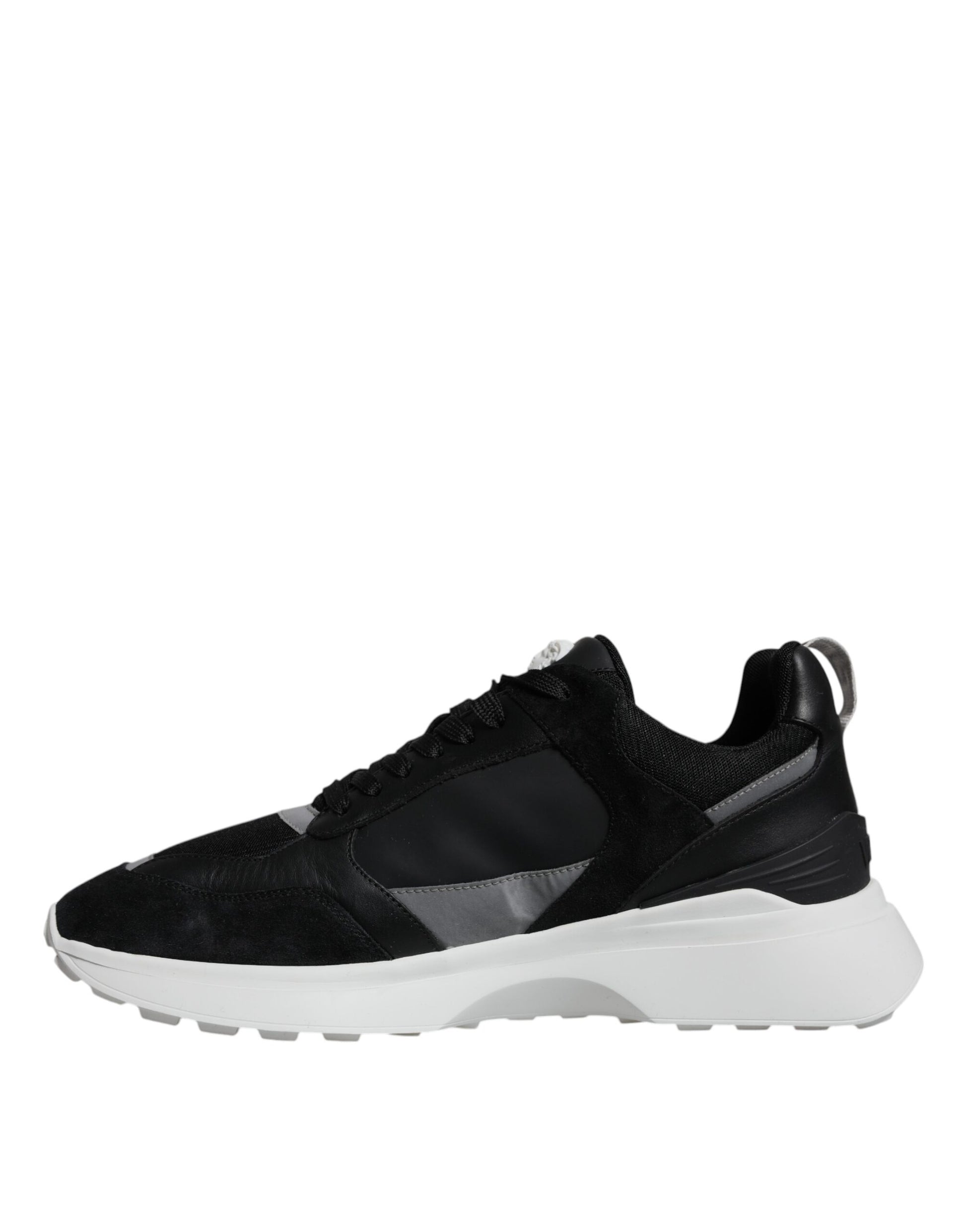 Versace Black Canvas Quad Fabric Medusa Low Top Sneaker Shoes - Ginchy