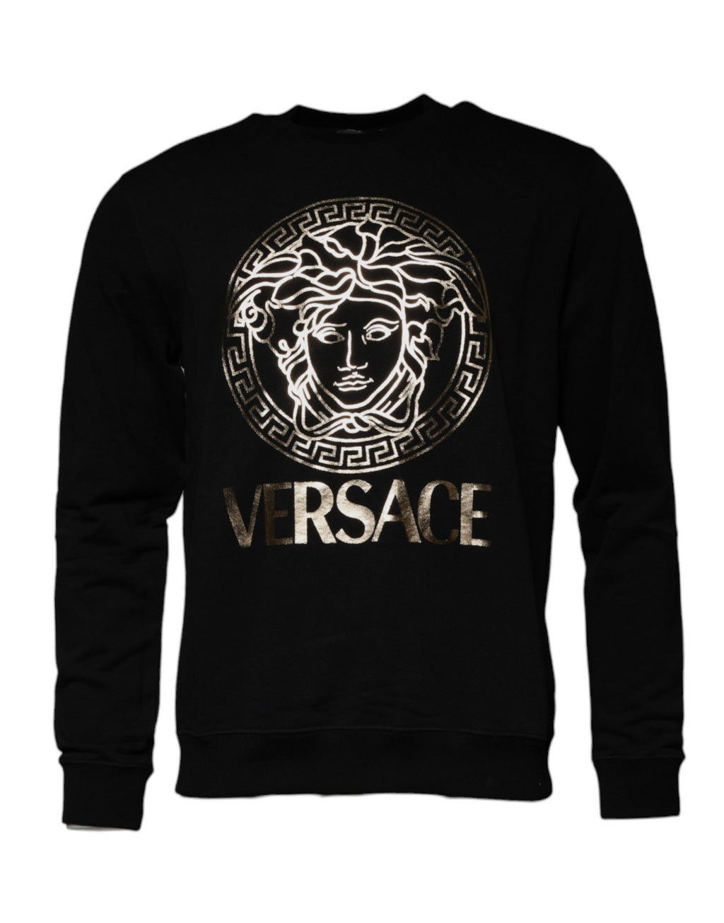 Versace Black Medusa Fleece Men Crew Neck Sweatshirt Sweater - Ginchy