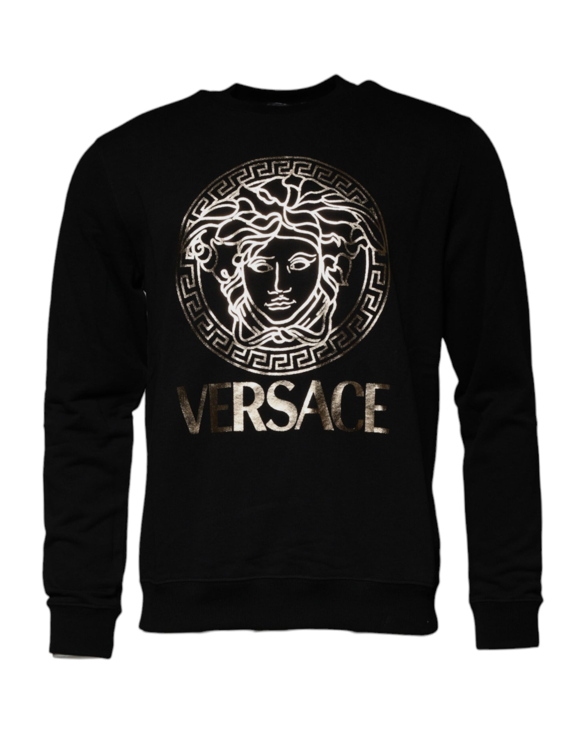 Versace Black Medusa Fleece Men Crew Neck Sweatshirt Sweater - Ginchy