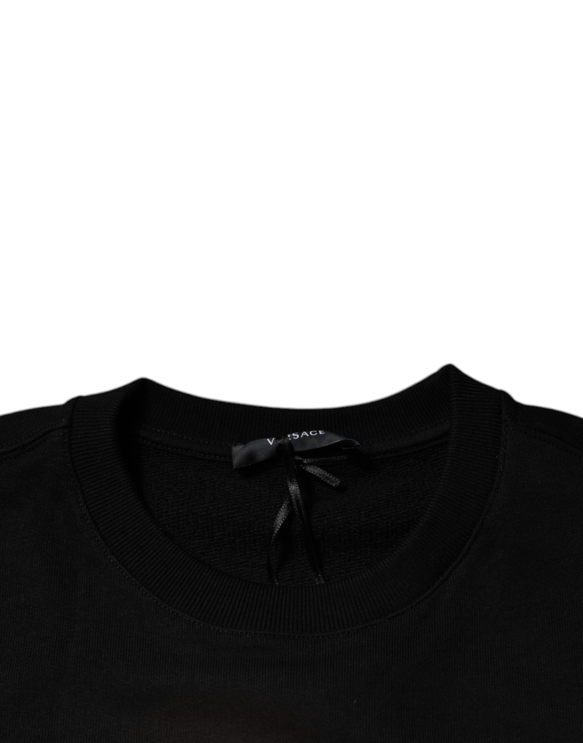Versace Black Medusa Fleece Men Crew Neck Sweatshirt Sweater - Ginchy