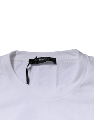 Versace White Medusa Embroidery Crew Neck Pullover Sweater - Ginchy