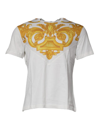Versace White Medusa Print Cotton Crew Neck T-shirt - Ginchy