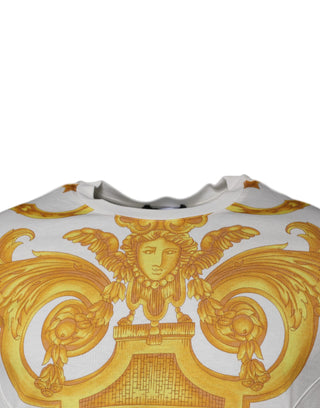 Versace White Medusa Print Cotton Crew Neck T-shirt - Ginchy