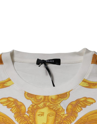 Versace White Medusa Print Cotton Crew Neck T-shirt - Ginchy
