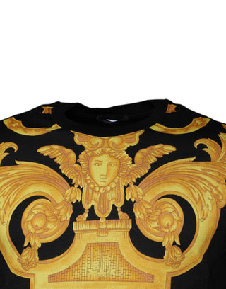 Versace Black Medusa Print Cotton Crew Neck T-shirt - Ginchy