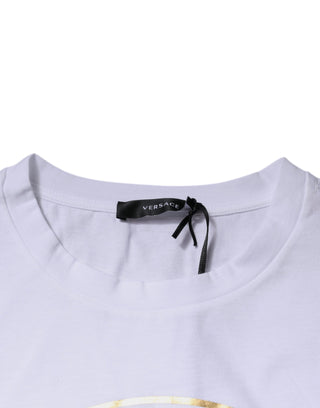 Versace White Medusa Print Cotton Crew Neck T-shirt - Ginchy