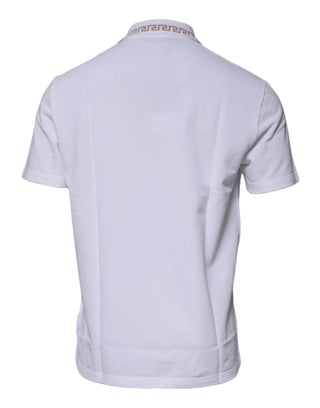 Versace White Viscose Collared Men Polo Short Sleeves T-shirt - Ginchy