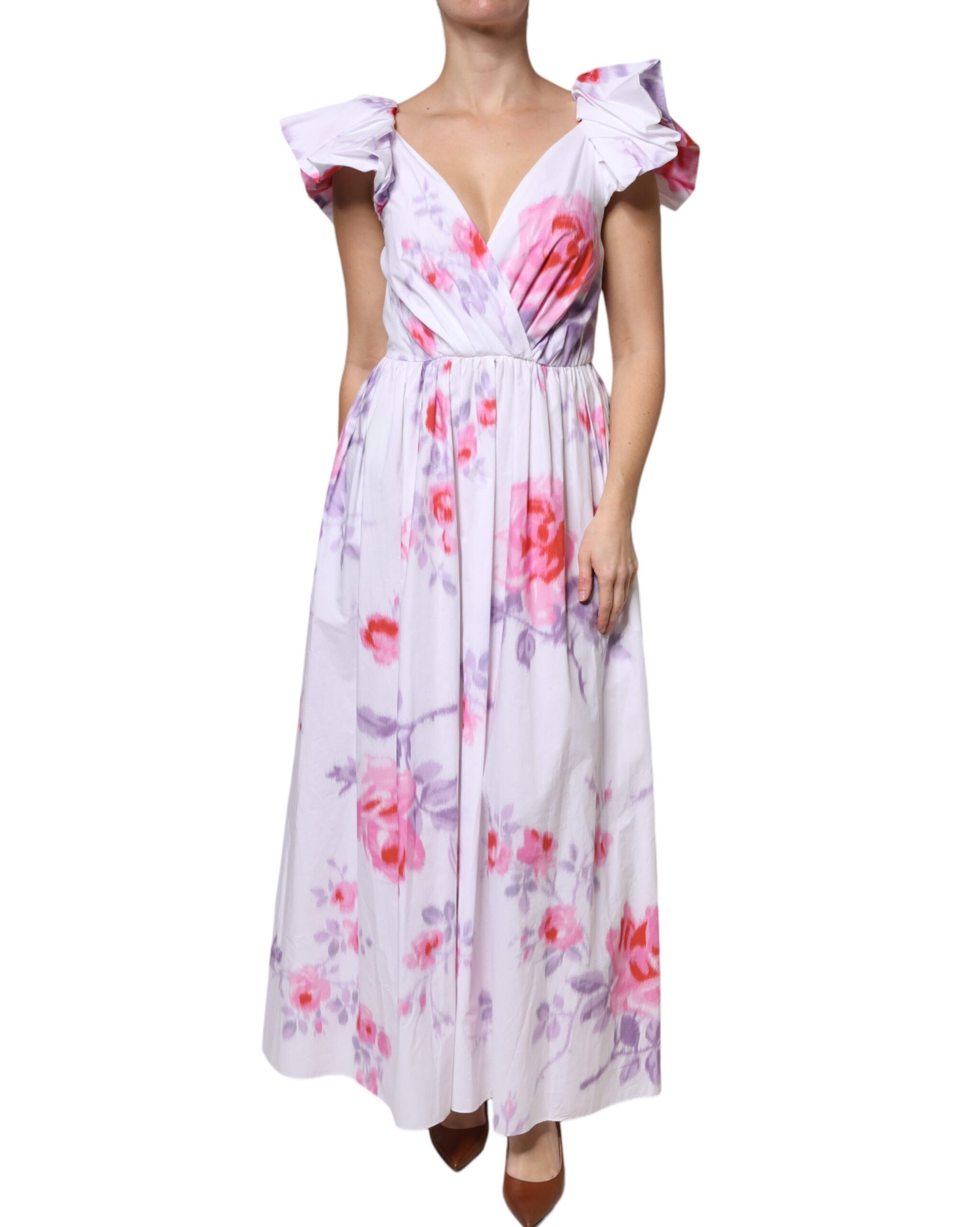 Philosophy White Floral Cotton Maxi Dress - Ginchy