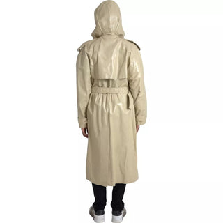 Bottega Veneta Beige Lambskin Leather Trench Coat Jacket - Ginchy