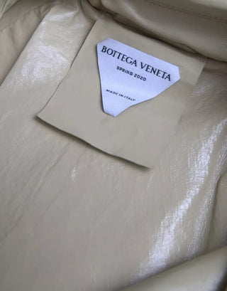 Bottega Veneta Beige Lambskin Leather Trench Coat Jacket - Ginchy