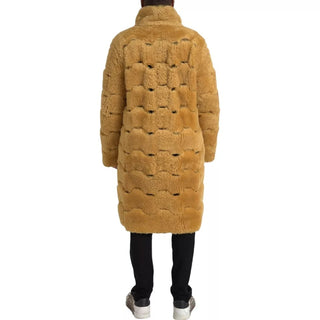 Bottega Veneta Yellow Wool Long Teddy Coat Jacket - Ginchy