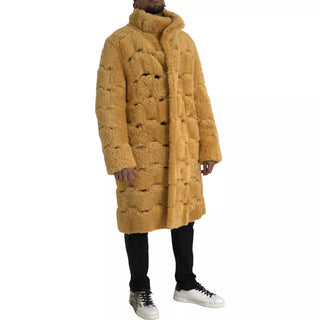 Bottega Veneta Yellow Wool Long Teddy Coat Jacket - Ginchy