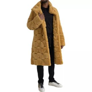Bottega Veneta Yellow Wool Long Teddy Coat Jacket - Ginchy