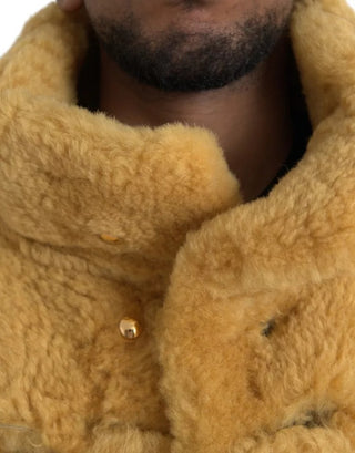 Bottega Veneta Yellow Wool Long Teddy Coat Jacket - Ginchy