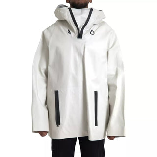 Bottega Veneta White Leather Men Waterproof Jacket Blouson - Ginchy