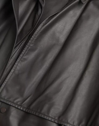 Bottega Veneta Black Leather Men Waterproof Trenchcoat Jacket - Ginchy