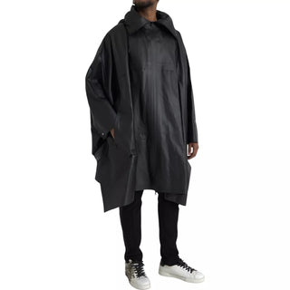 Bottega Veneta Black Leather Hooded Men Trenchcoat Jacket - Ginchy