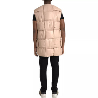 Bottega Veneta Beige Quilted Sleeveless Calf Leather Jacket - Ginchy