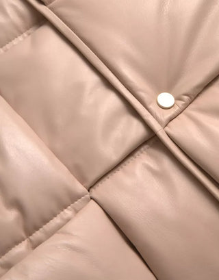Bottega Veneta Beige Quilted Sleeveless Calf Leather Jacket - Ginchy