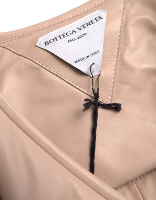 Bottega Veneta Beige Quilted Sleeveless Calf Leather Jacket - Ginchy