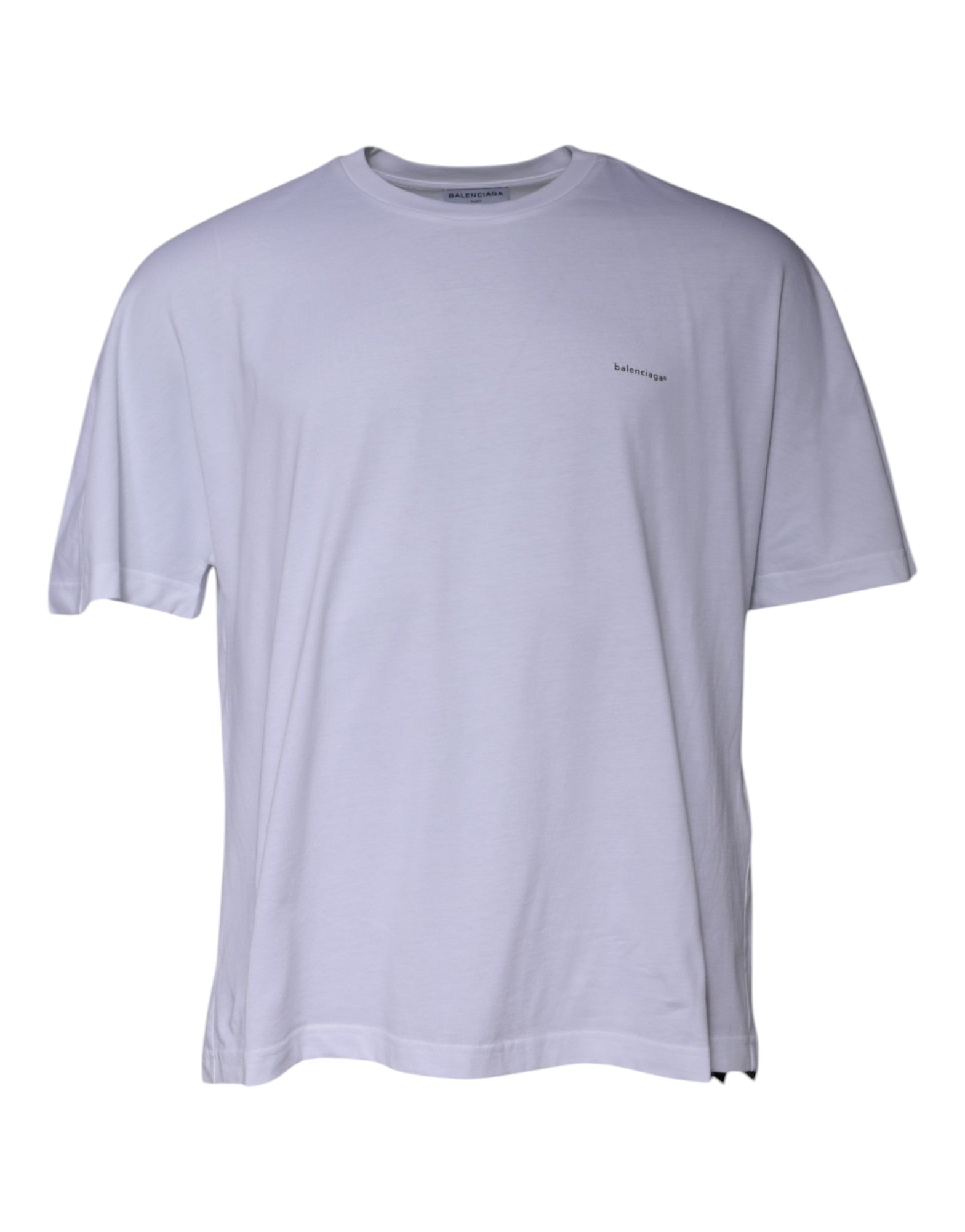 Balenciaga White Logo Cotton Crew Neck Short Sleeves T-shirt - Ginchy
